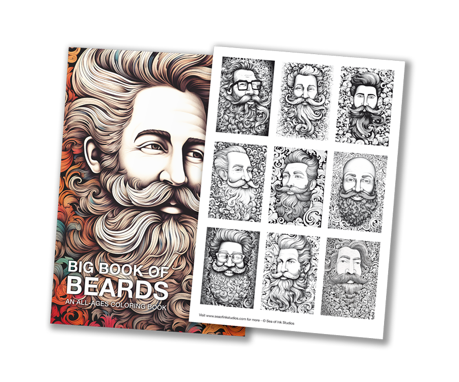 Beards coloring book